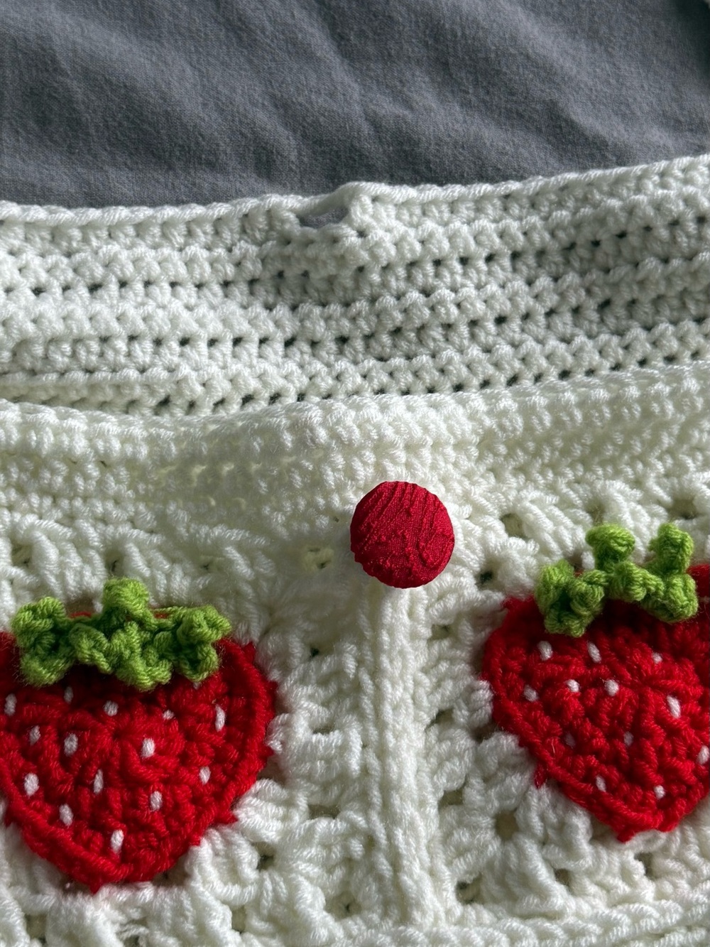 Handmade Crochet Strawberry Crossbody Bag - Picture 4 of 5